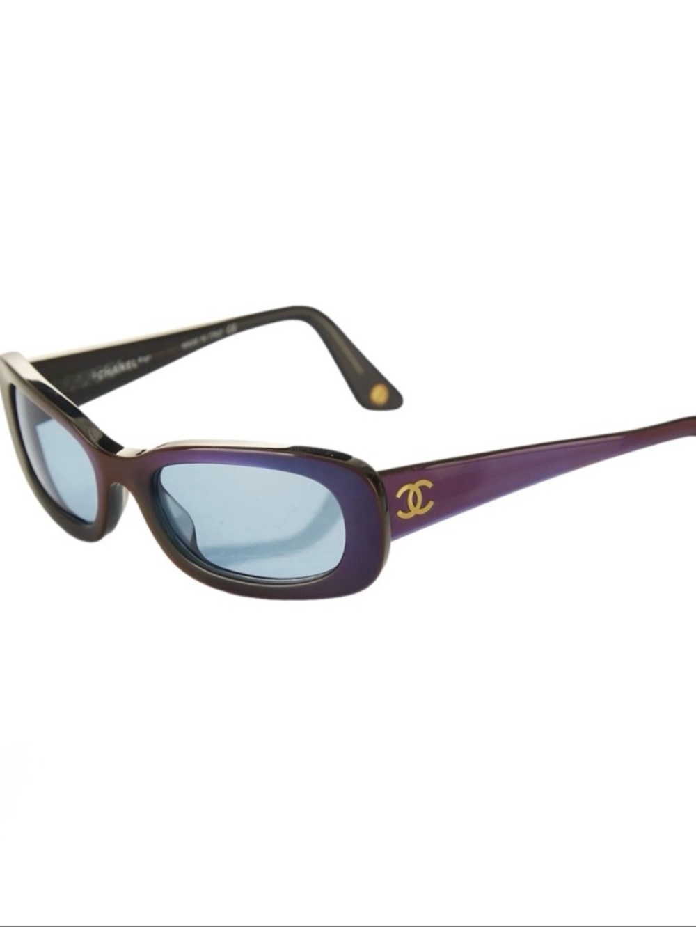 Vintage Chanel Iridescent Purple Sunglasses w/ Case